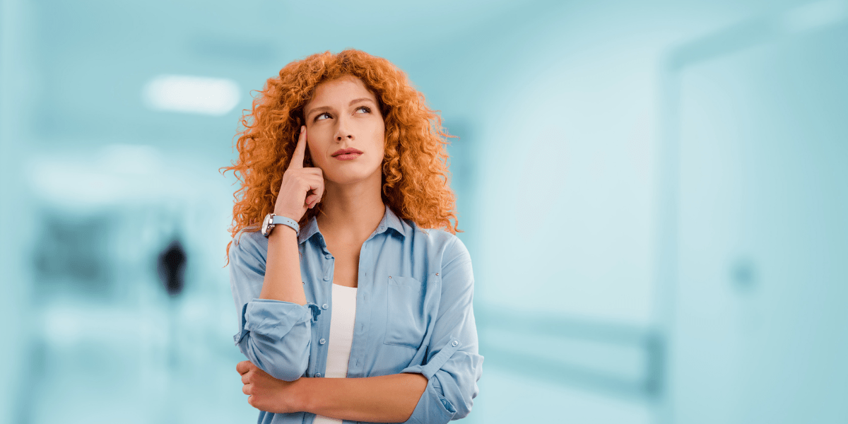 woman considering outcomes