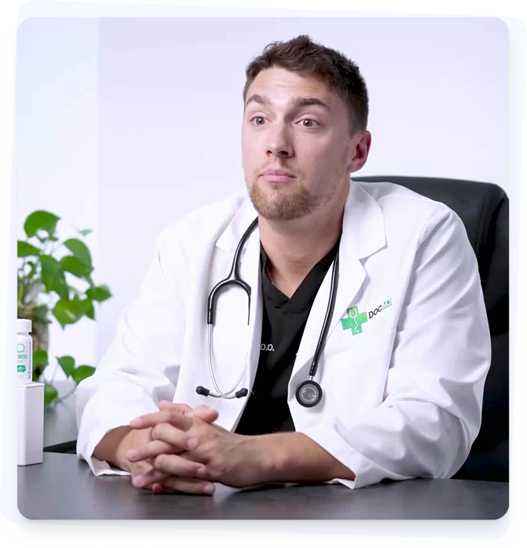 Friendly doctor in medical setting
