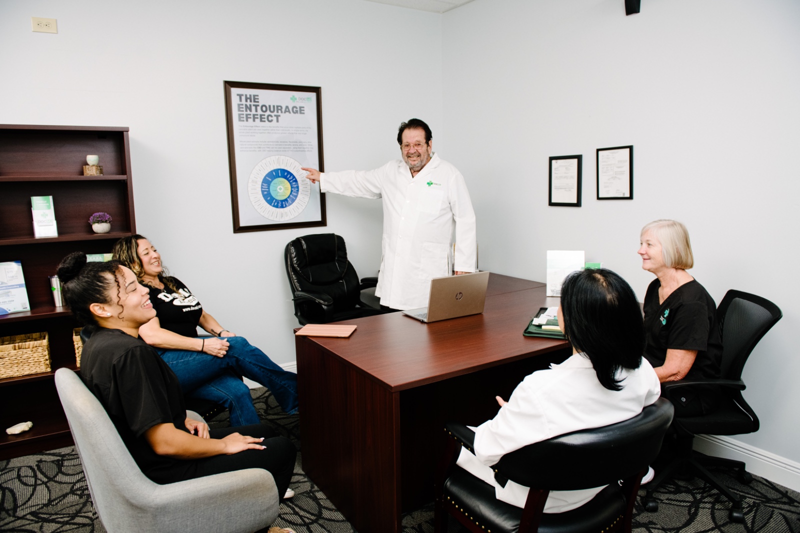 Friendly doctor in medical setting